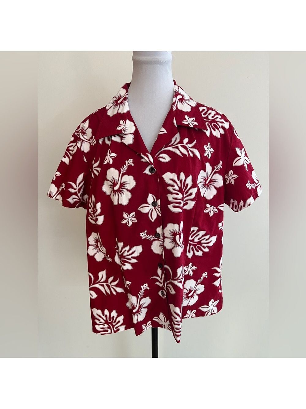 ALOHA REPUBLIC Hawaiian Shirt Button Front Short Sleeve Floral Tropical Tiki